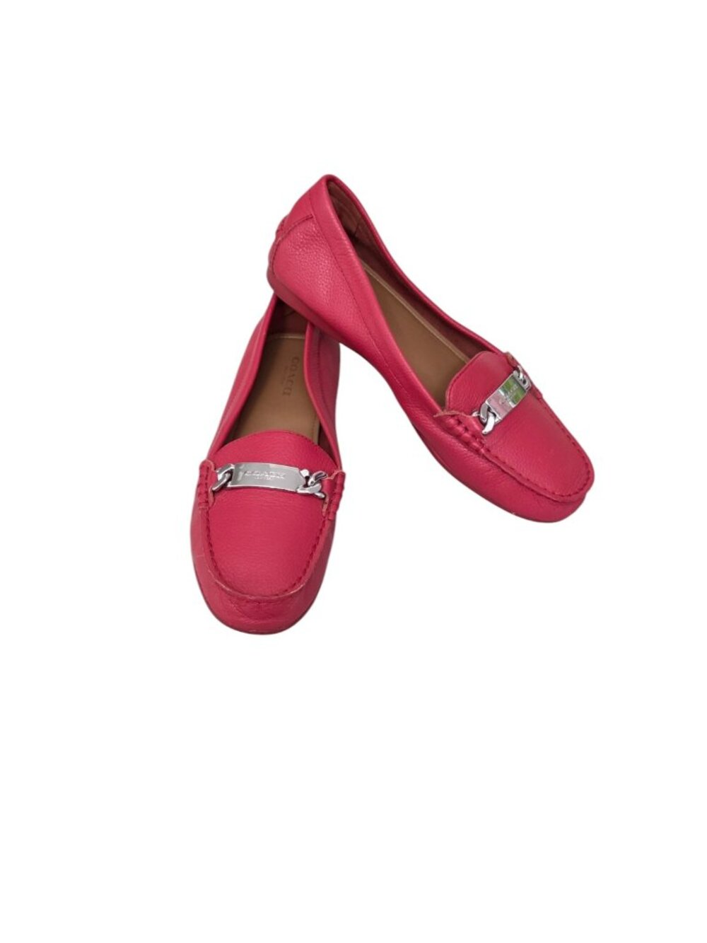 Coach Olive Red Leather Size 7.5B Flat Loafer Driving Shoes - A7751